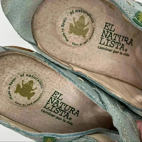 El NaturaLista flats  size 36 blue leather fairycore comfort mules artisan clogs - Picture 9 of 12